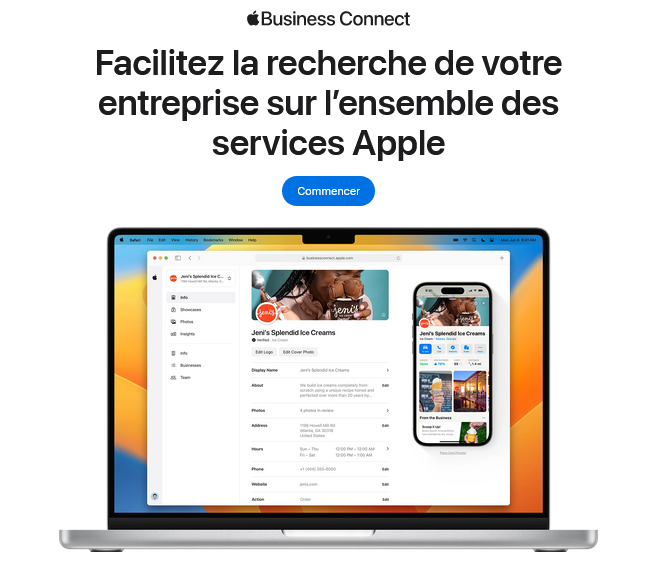 ajouter-entreprise-business-connect-apple-page-accueil