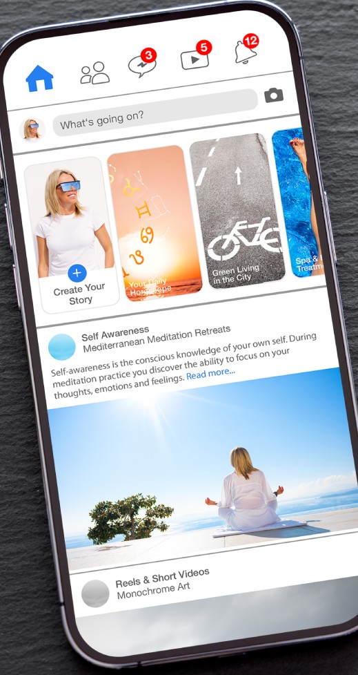 gestion de réseaux sociaux - Facebook sur mobile