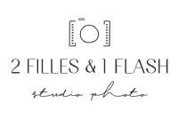 Logo 2 Filles & un Flash petit - noir et blanc