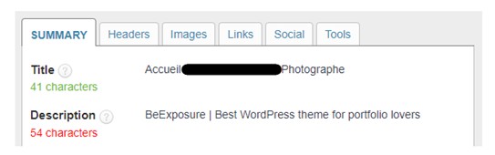 Capture d’écran : SEO META in 1 CLICK – Page d’accueil