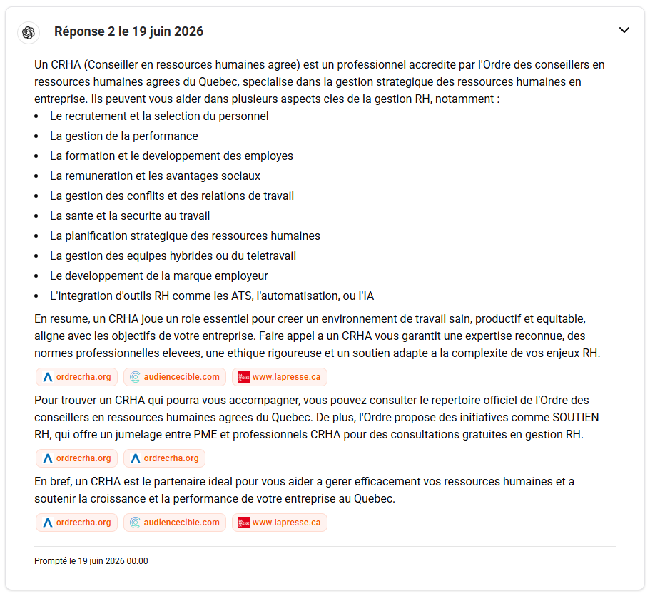 reponse question crha - chatGPT